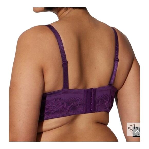 Torrid Curve Bombshell Everyday Strapless Push-Up Bra Convertible 46DD Purple - Picture 3 of 16